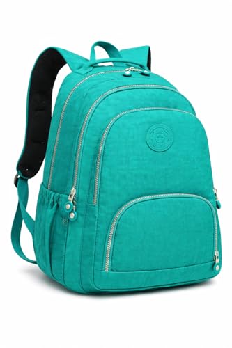Mochila Grande 30L Nylon Impermeável Preta Turquesa para Notebook 15'