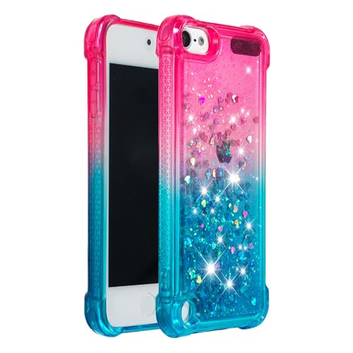 Coque téléphone 17e antichoc en silicone pailleté rose et bleu clair pour protection arrière