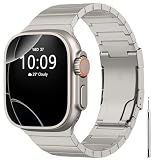 TiMOVO Cinturino in Titanio Compatibile con Apple Watch Ultra 3/2/1 da 49mm, Cinturino Ultra 2 con Maglie Metalliche Regolabili, Cinturini di Ricambio di alta Qualità per Apple Watch da Uomo, Titanio