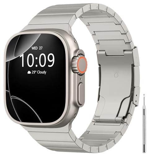 Bracelet en titane anti-rayures pour Apple Watch Ultra résolvant l'inconfort des maillons lourds