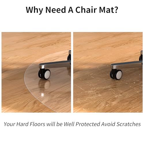 Wasjoye 01 Office Chair Mat For Hard Floor, 36 Inch Round Transparent Hard Floor Protector Cover Home Floor Mat thumb #1