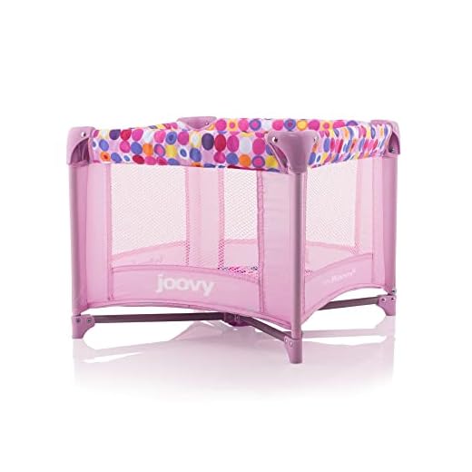 Joovy Toy Room² Doll Playard, Doll Accessory, Doll Furniture, Pink Dot, 20 x 20 x 14.8