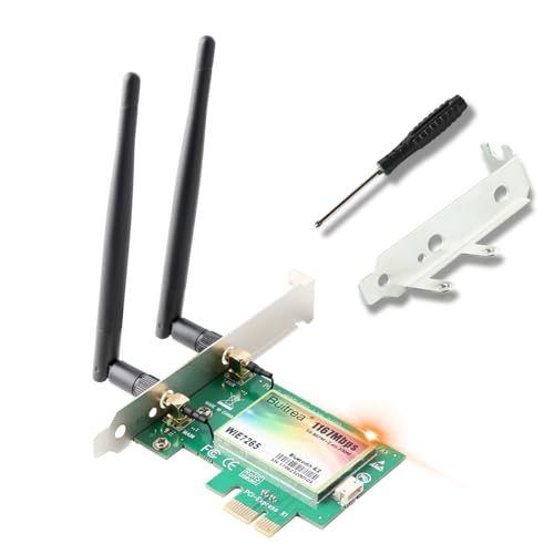 WiFi Card 1200Mbps Intel WIE7265 5GHz/2.4GHz Dual Band Wireless Network Card with Bluetooth 4.2 and 2×Antenna for Desktop/PC Gaming