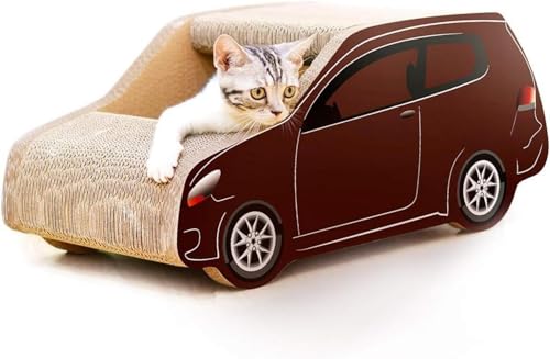 RoastMe猫ハウス猫小屋車の形段ボール猫スクラッチボド研削爪猫の爪ねこペット用品猫のおもちゃ ネコファー は小屋 キャットダンボールハウス 猫用爪とぎ ペットハウス 通気 爪とぎ兼ベッド 猫箱 車の形状