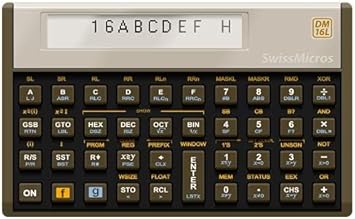 SwissMicros DM16L RPN Programmers Calculator HP 16C Software, Grade 1 Titanium Casing, 64-Bit Bitwise Logic, USB-C