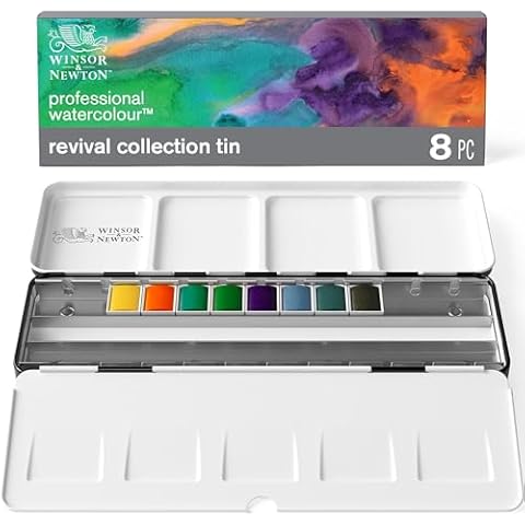 Winsor & Newton Professional Watercolour, Revival Collection Tin, Half-Pan Set of 8 Cover