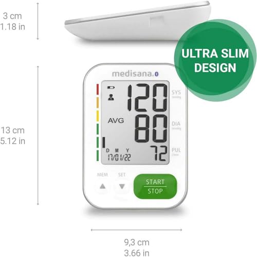 medisana BU 570 connect Oberarm-Blutdruckmessgerät, Blutdruck- und Pulsmesser mit Speicherfunktion...