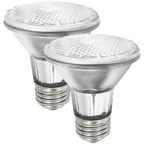 PAR20 7W LED Range Hood Light,E26 120V Dimmable Warm White 595lm, Waterproof IP65, Replacement 50W Halogen Cup. Spot Bulbs for Kitchen Appliances, Track Lighting, Outdoor Landscaping 2 Pack Cover