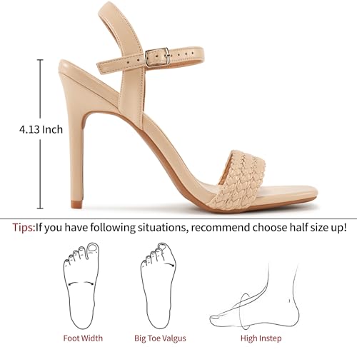 Ablanczoom Womens High Heels for Wedding: Ankle Strap Stilettos Open Toe Heeled Dressy Sexy Sandals Party Prom3