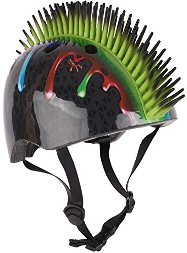 Credhedz Mohawk Slime Kids Bike Helmet & Kids Skateboard Helmet | Unique Boys Bike and Girls Bike Safety Helmet, Shock Absorbent EPS Inner Shell, One Size Fits All, for Ages 8+