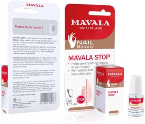 Mavala Stop Deterrent Nail Polish Treatment | Nail Care to Help Stop Putting Fingers In Your Mouth | Bitter Taste| Easy Application | For Ages 3+ | 0.17 oz