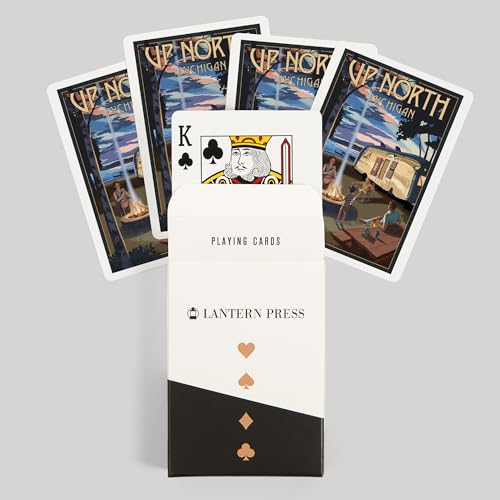 Baraja de cartas de póker Lantern Press con diseño retro miniatura 6