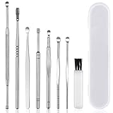 NATUCE Cuchara para Oído, 7 Piezas Herramientas de Limpieza de Oídos, Limpiador de Oídos Personas, Removedor de Cera de Oído, Cuchara de Oreja de Acero Inoxidable, Limpia Oidos Cera