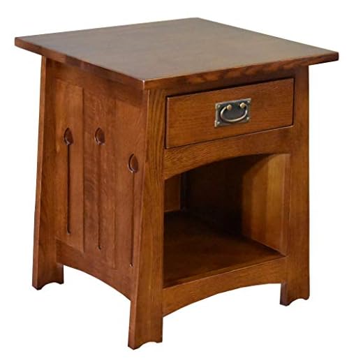 Solid Oak Keyhole End Table for Organizing