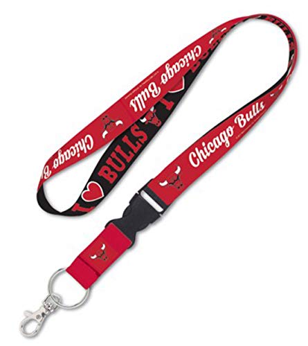 WinCraft Chicago Bulls I Love The Bulls Premium Lanyard Key Chain, 1 inch Wide with Detachable End