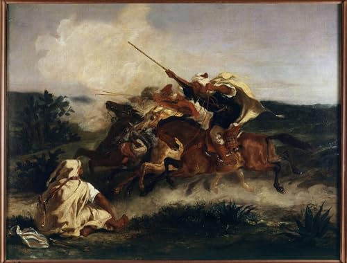 Impresión en lienzo de fantasía árabe por Eugène Delacroix, cuadro artístico refinado 60x90cm