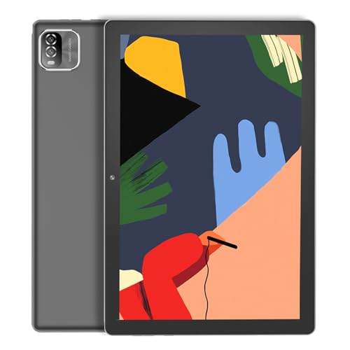 PRITOM All-New Tablet with Case,10 inch Tablet Android 14, 64GB, 1TB Expandable, 1280 * 800 HD IPS Display, Quad-Core Processor, 6000mAh, Bluetooth, TAB10
