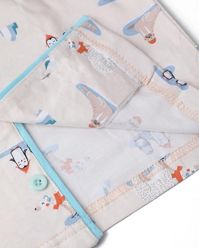 Image of Girls Premium Cotton Full Sleeves Printed Nightsuit Set | Collar Style Night Dress for Girls | Soft & Breathable Pajama Set | Trendy Kids Sleepwear & Nightwear