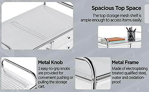 Yaheetech Storage Trolley Cart On Lockable Wheels | White 15 Drawers Storage Unit For Salon, Beauty, Make Up, Home, Office Organiser (15 Drawers, White)