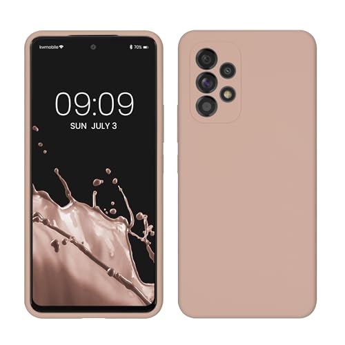kwmobile Case for Samsung Galaxy A53 5G Case - Soft Cover - Shockproof Silicone - Wireless Charging Dusty Pink