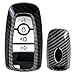 iJDMTOY Exact Fit Black Glossy Carbon Fiber Finish Key Fob Shell Compatible With 2018-up Ford Mustang F150 F250 Explorer Expedition Keyless Smart Key