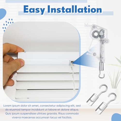 Ninehaoou Wand Wire and Sleeve Collar for Horizontal Mini Blinds Wand Replacement with Hook Window Blind Repair Parts with 1 Inch Square Headrails for Window Opener Accessory(6 Set)