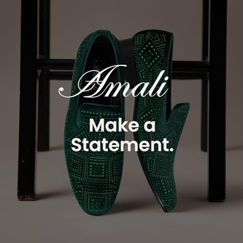 Image of Amali Men's Embellished Velvet Tuxedo Loafers, Smoking Slippers