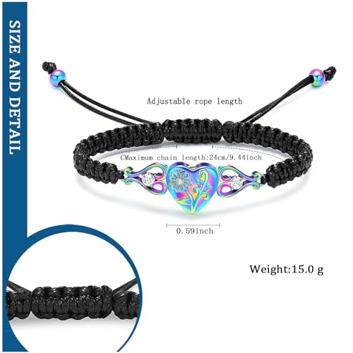 constantlife Double Heart Cremation Bracelet for Ashes for Women Stainless Steel Pendant Urn Memorial Jewelry Loved Ones Human Pet Funeral Keepsake Gift2