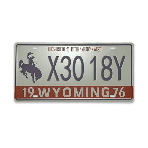 Retro Wyoming License Plate Car Decor License Plates,Room Decoration,License Plate Souvenir,Retro Rusty Metal License Plate Souvenir Front of Car Decorative 12"X6"-50