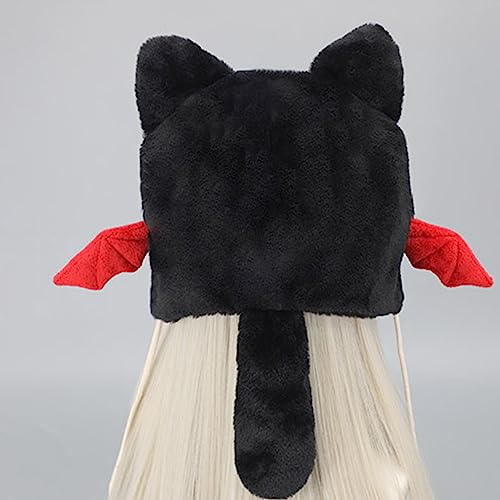 Kitten Hat Cat with Devil Wing Photo Props New Year Thick Winter Hat Adults Kids Furry Kitten Ears Winter Hat3