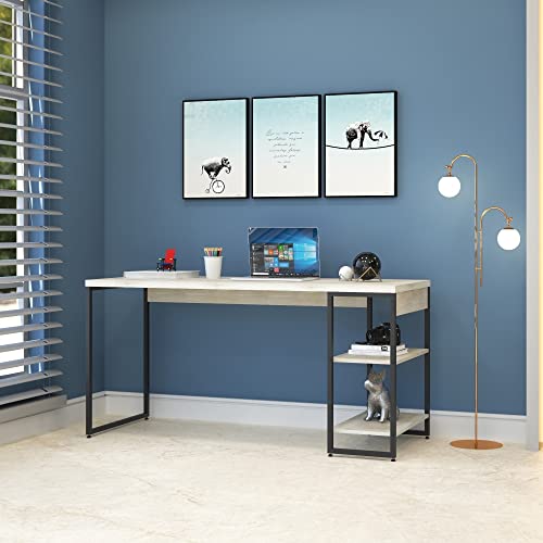 Compace Desing, Escrivaninha com Estante Baixa 2 Prateleiras 1,50m Dynamica