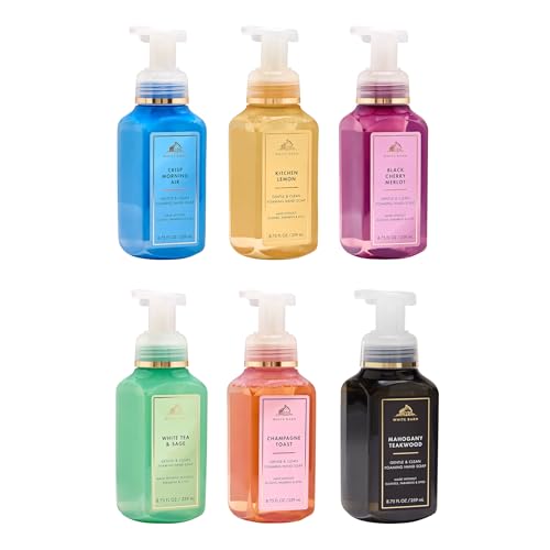 Bath & Body Works Gentle & Clean Foaming Hand Soap - Germ-Cleansing Hand Soap with Gentle Cleansing & Conditioning Formula - Dermatologist Approved - Thoughtful Gift - 6-Fragrance Variety Pack