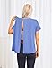 Deyeek Open Back Hospital Shirts for Women Short Sleeve Back Surgery Recovery Shirt with Pockets Adaptive Tear Away Snap Tops