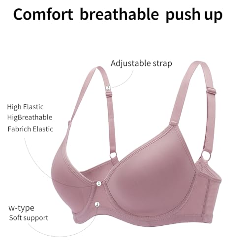 YOWOMO 6pcs Pack Women Everyday Bras Push Up Underwear Support Comfortable Bralette Lounge Lingerie Breathable - Image 4