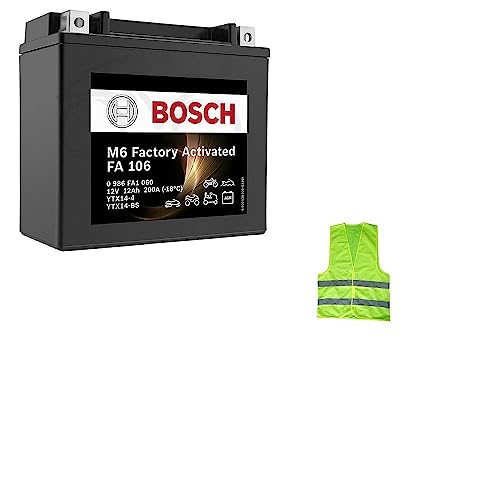 COMPATIBILE CON BMW R GS 1200 per anno 2013 al 2018 BATTERIA YTX14-BS BOSCH FA1060 IN GEL SLA GIÀ PRONTA ALL’USO CARICA BATTERIE 12 AH AMPERE 12 VOLT 150X87X145MM