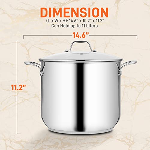 image for NutriChef 12-Quart Stainless Steel Stock Pot - 18/8 Food Grade Stainle