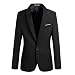 Vobaga Men's Slim Fit Casual One Button Suit Blazers Black 6XL