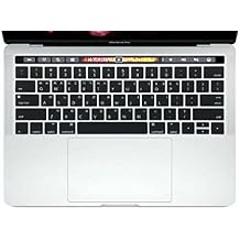 HRH Black Korean Language Touch Bar Keyboard Skin Silicone Cover for MacBook Pro with Touch Bar 13 Inch and 15 InchA2159/A1989/A1706,A1990/A1707 2019 2018 2016 2017 Release USA Layout