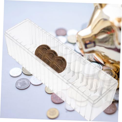 Caja organizadora transparente para monedas 20 ranuras miniatura 3