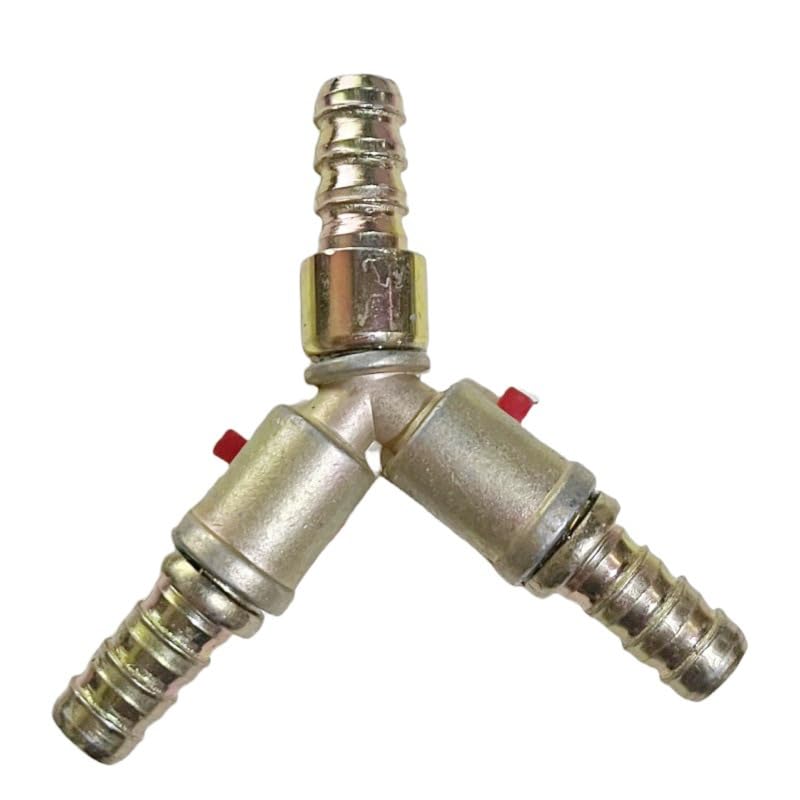 SUPERTOOL Y: Racordo A 3 Vie Con Valvola A Sfera – Ottone E Zinco (10 Mm) Per Acqua, Gas E Irrigazione - 3