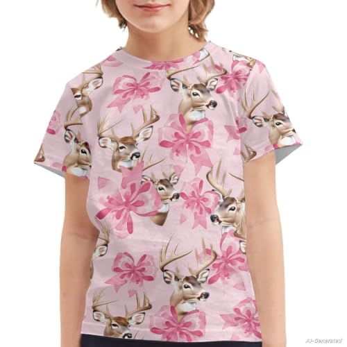 Image of Renewold Kids Novelty T-Shirt for Girls Boys Short Sleeve Crewneck Summer Tee Soft Breathable Graphic Shirt for Age 2-16