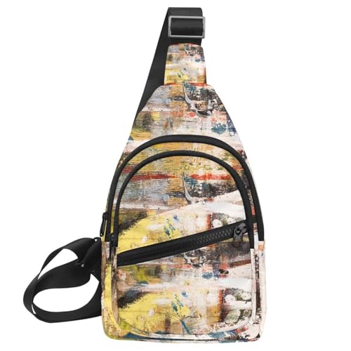 Sac à bandoulière peinture abstraite aux finitions soignées pour adulte