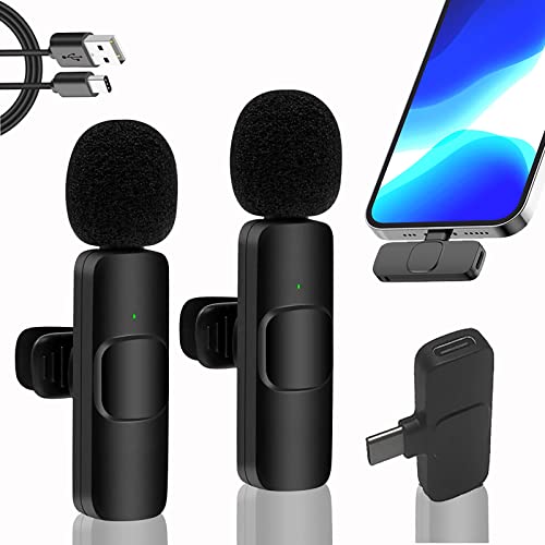 ZVO Micro Cravate sans Fil pour Téléphone Android USB C, 2.4GHz Microphone Lavalier Wireless Professionnel, Mini Mic Dual pour Smartphone de Type C Youtube TikTok Enregistrement Diffusion en Direct Cover
