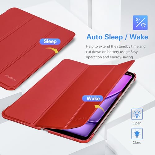 Image of ProCase Smart Case for iPad Pro 12.9 2022 /2021 /2020 /2018, Slim Stand Hard Back Shell Smart Cover for iPad Pro 12.9 inch 6th Gen /5th Gen /4th Gen /3rd Gen -Red