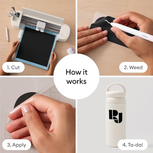 Cricut Selbstklebendes Vinylfolie Plotter - Plotterfolie Vinyl Permanent Rolle, Selbstklebende Folie (30.5x6.1m cm, Weiß)