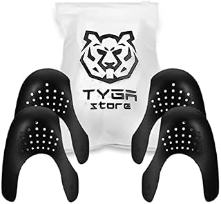 TYGA STORE 2 Pairs Sneaker Protector, Universal Crease Protectors Shoe Crease Protector Prevent Toe Creases Against Shoe Creases for Men and Women Anti Crease Shields Fits UK 3-11 / EU 35-46 (Black)