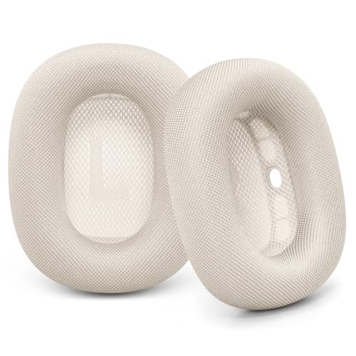 Öronkuddar för AirPods Max 2024-version – nättyg öronkåpor ersättning för Apple Air Pod 2.0 Over-Ear-hörlurar, uppgraderade magnetiska öronkuddar (stjärnljus)
