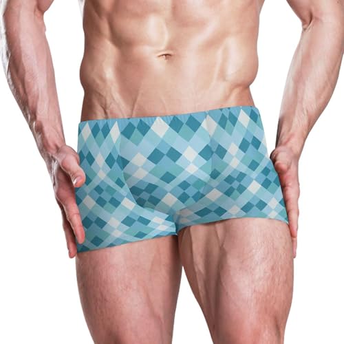 Buffalo Check Plaid Mens Swim Trunk Swimwear Bathing Suit Swim Brief Square Leg Board Short S B04039622