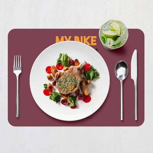 Napperons rouge liège lot de 4 sets de table grand format idée cadeau cycliste