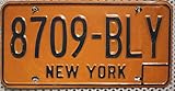 us rear number plate size Dunkelblaue Prägung USA Nummernschild NEW YORK / Kennzeichen US License Plate / Metallschild